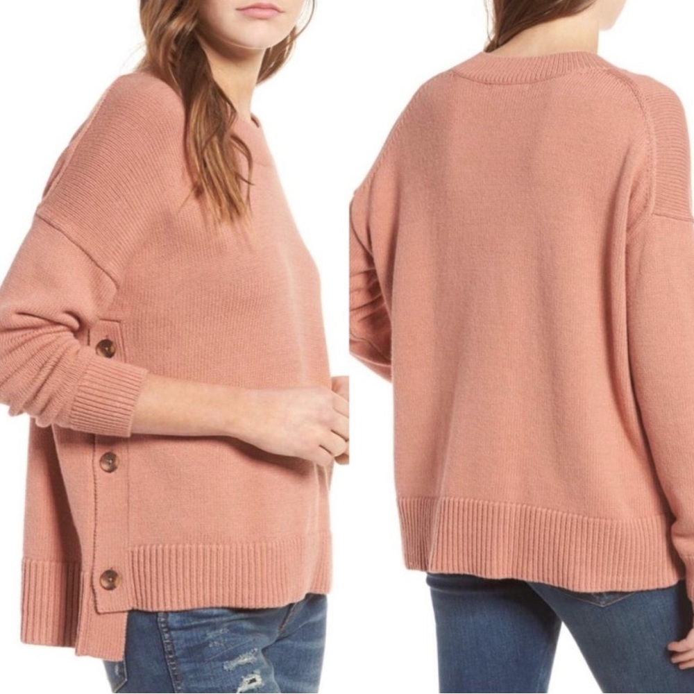 Madewell -woman’s brownstone pullover sweater cotton blend in dusty rose size XS